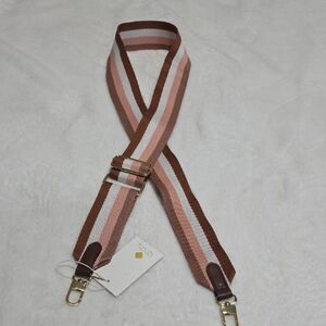 Striped Pink and Brown Bag Strap